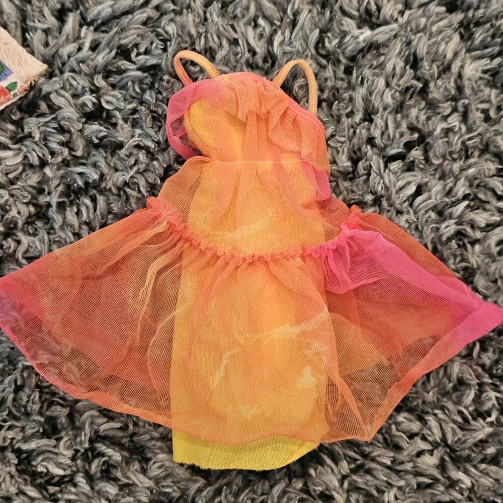 1978 Superstar Barbie Christie Sheer Romance Dress‎ 1009 Missing Snap Orange
